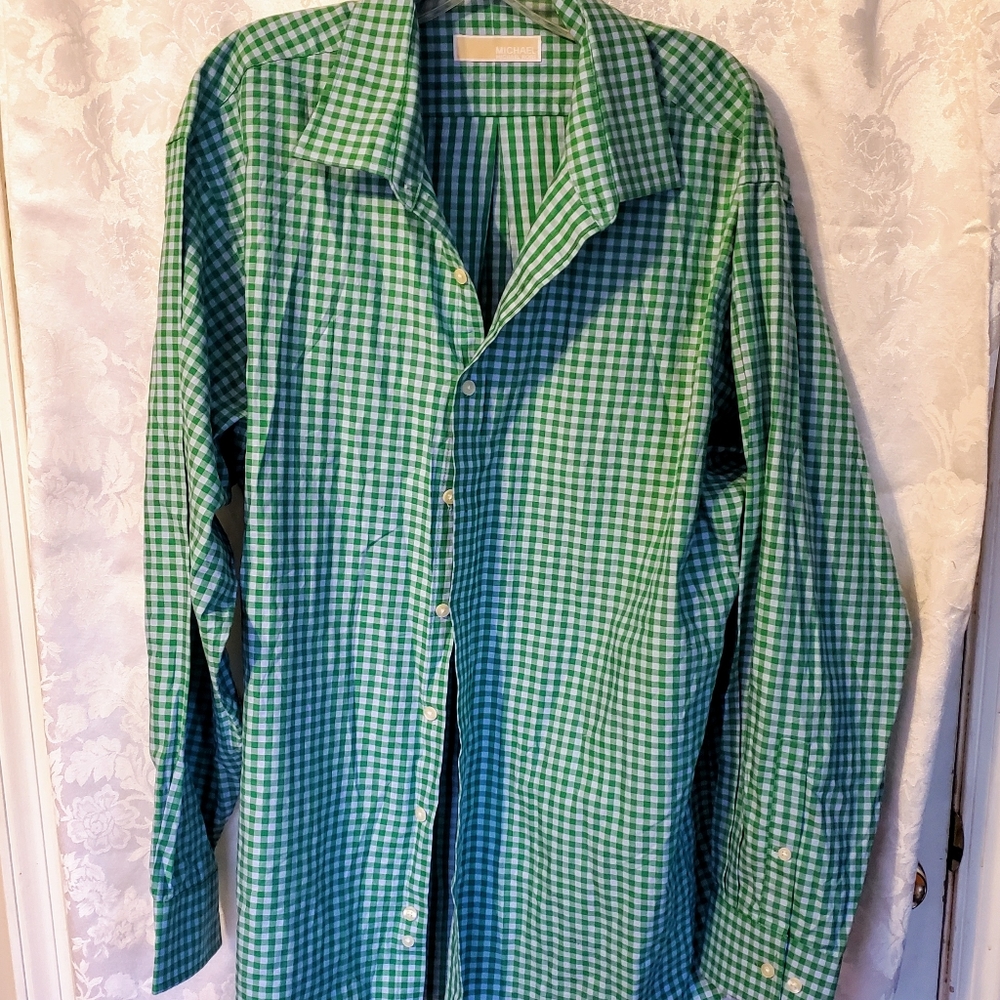 👔 Michael Kors Green & White Gingham Shirt - Picture 6 of 9